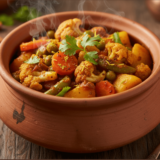 vegetable curry in Handi pot