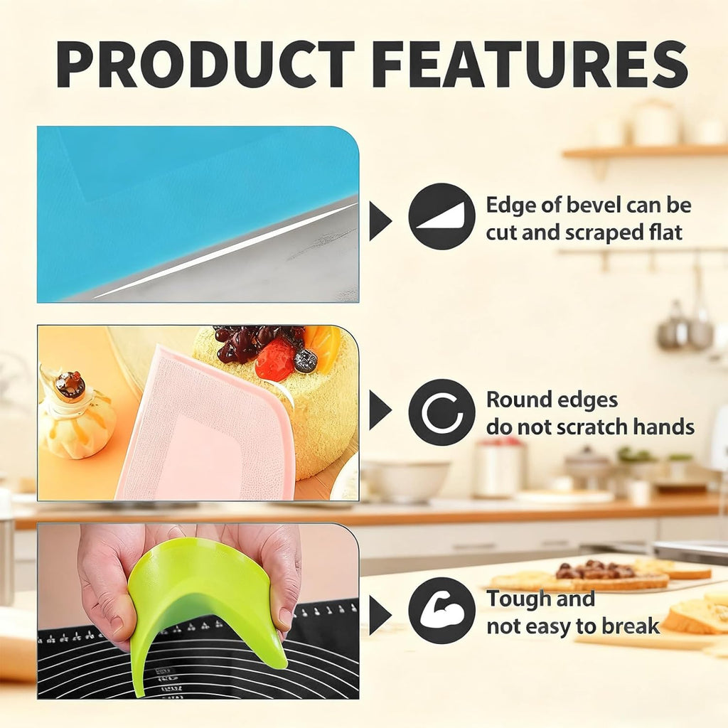 Flexible plastic dough scraper & cutter