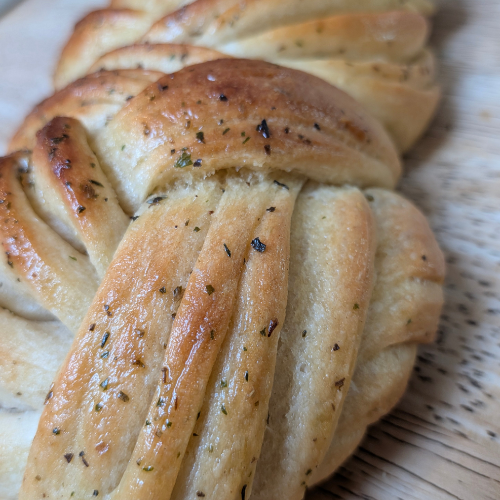 Short courses. Garlic herb twisted bread