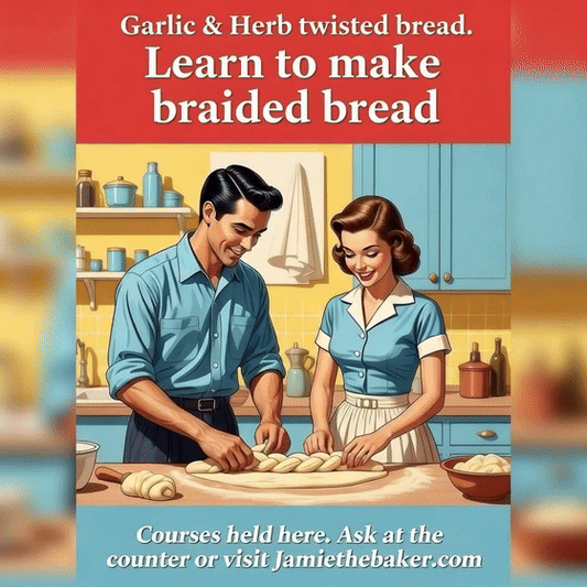 Short courses. Garlic herb twisted bread