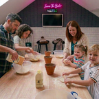 Family bake, boy's Swansea top now showing the circular swan crest on the chest