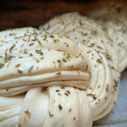 Short courses. Garlic herb twisted bread