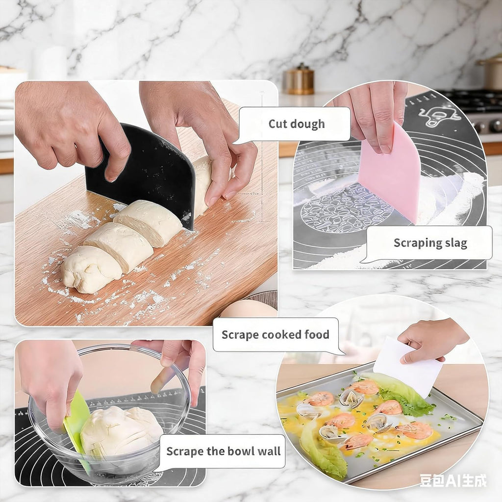Flexible plastic dough scraper & cutter