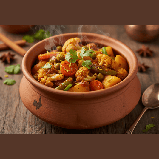 vegetable curry in Handi pot